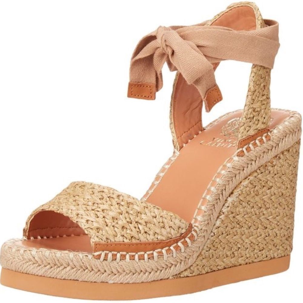 Vince Camuto Bendsen Jute Ankle‎ Wrap Platform Sandals Sz 5.5